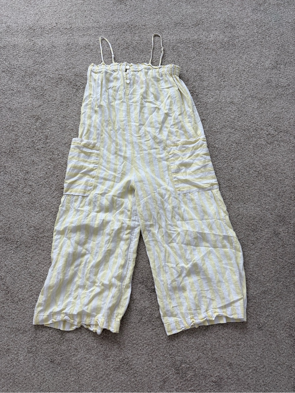 Stoney Clover Light Yellow Striped Wide-Leg Jumpsuit/cover-up, never worn